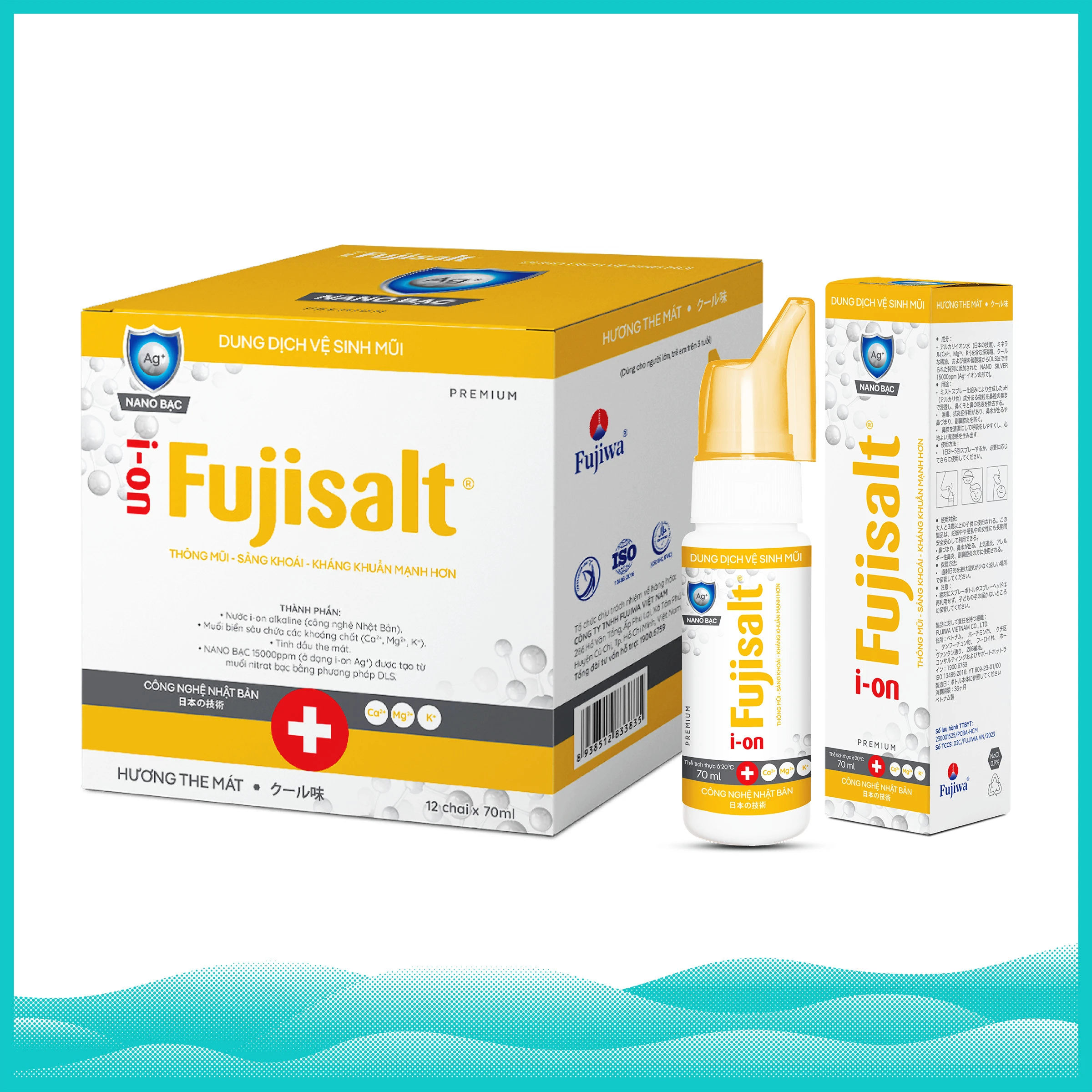 Dung Dịch Vệ Sinh Mũi I-ON Fujisalt - Hộp 12 Chai 1