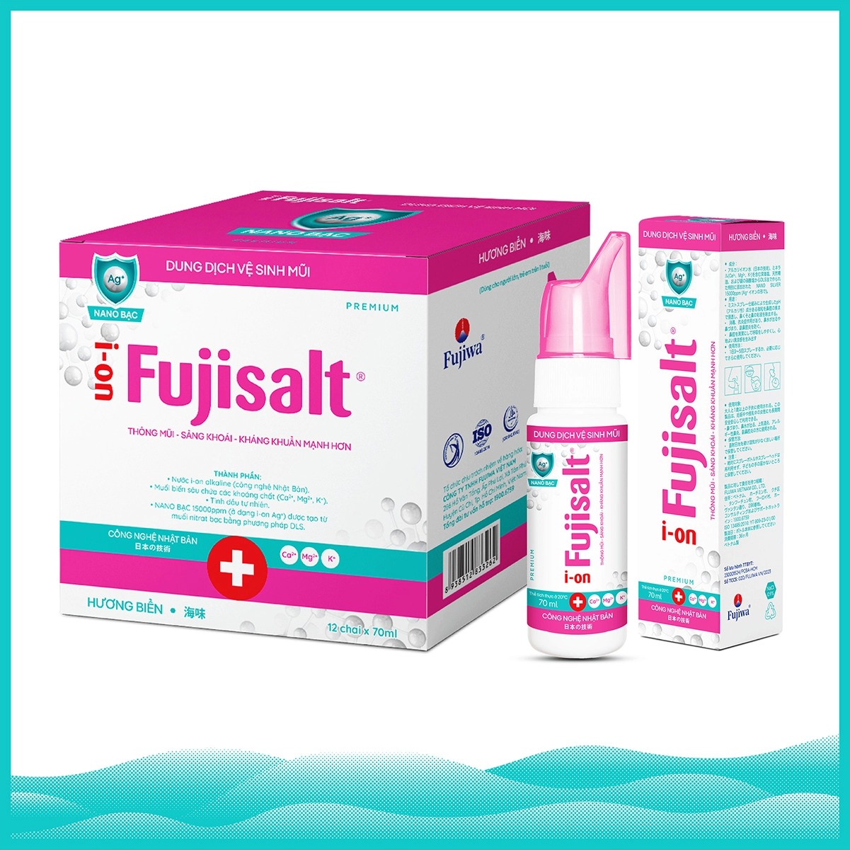 Dung Dịch Vệ Sinh Mũi I-ON Fujisalt - Hộp 12 Chai 2