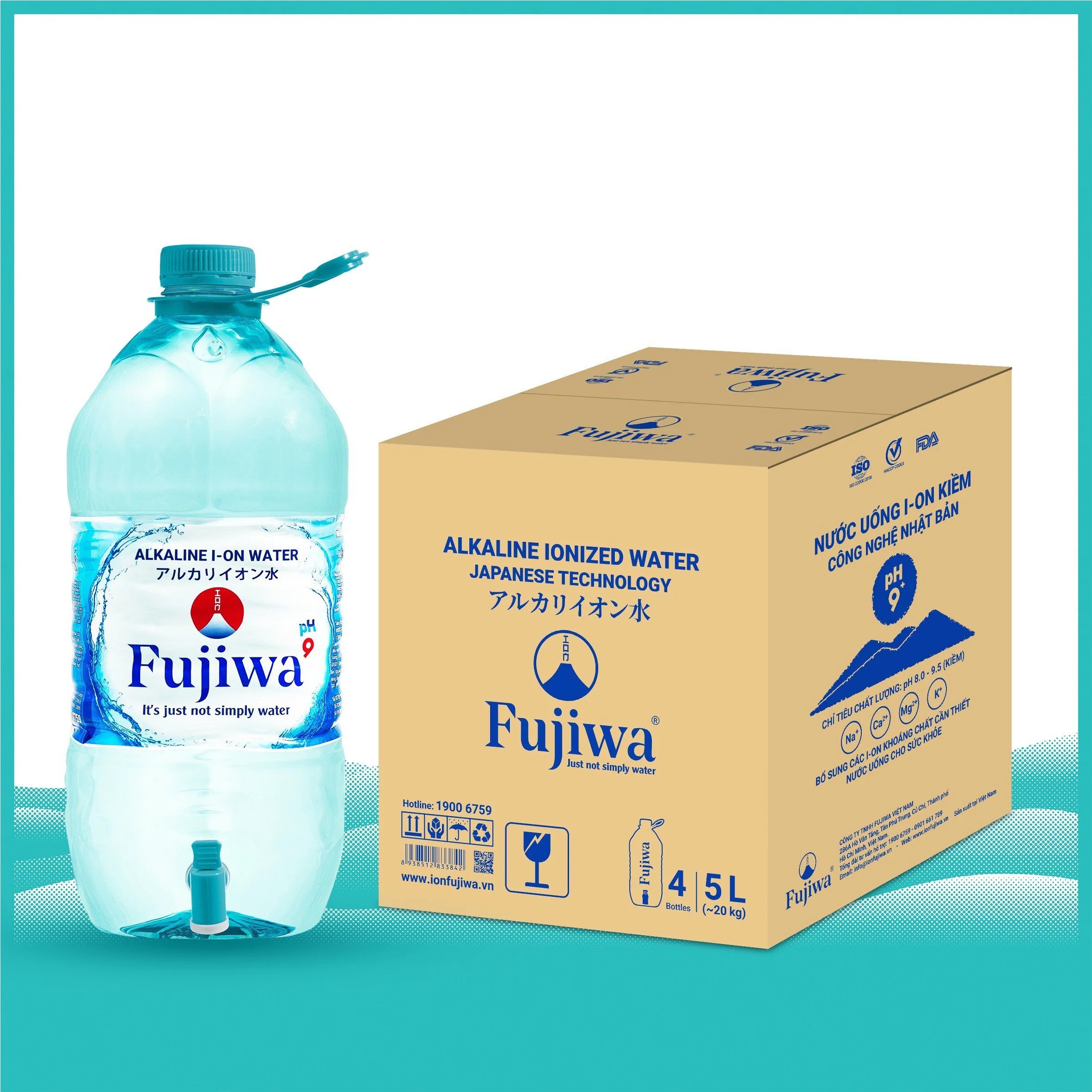 Nước Uống I-ON Kiềm Cao Cấp Fujiwa - Thùng 2 Bình 6L 2