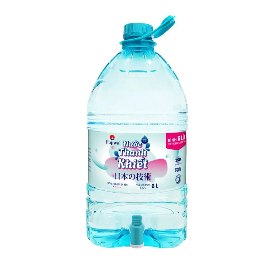 Nước uống Thanh Khiết Fujiwa - Thùng 2 Bình 6L 1