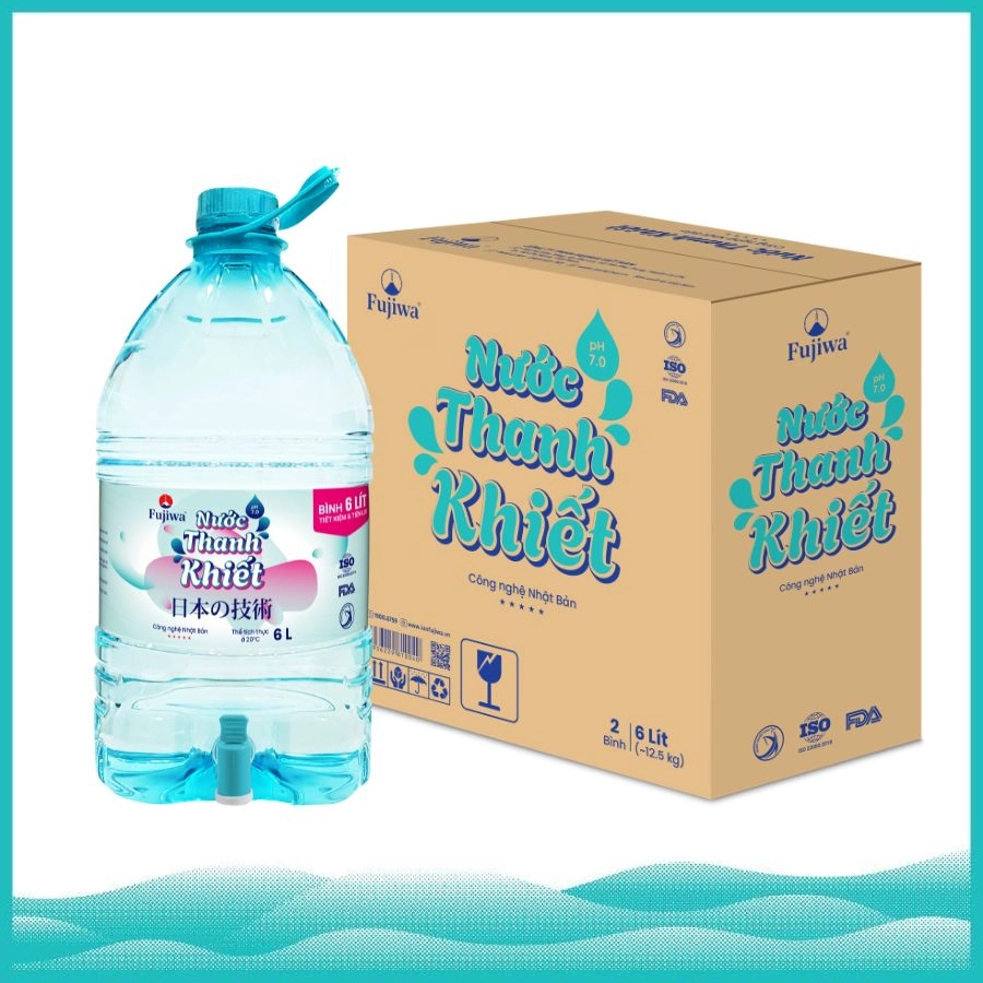 Nước uống Thanh Khiết Fujiwa - Thùng 2 Bình 6L